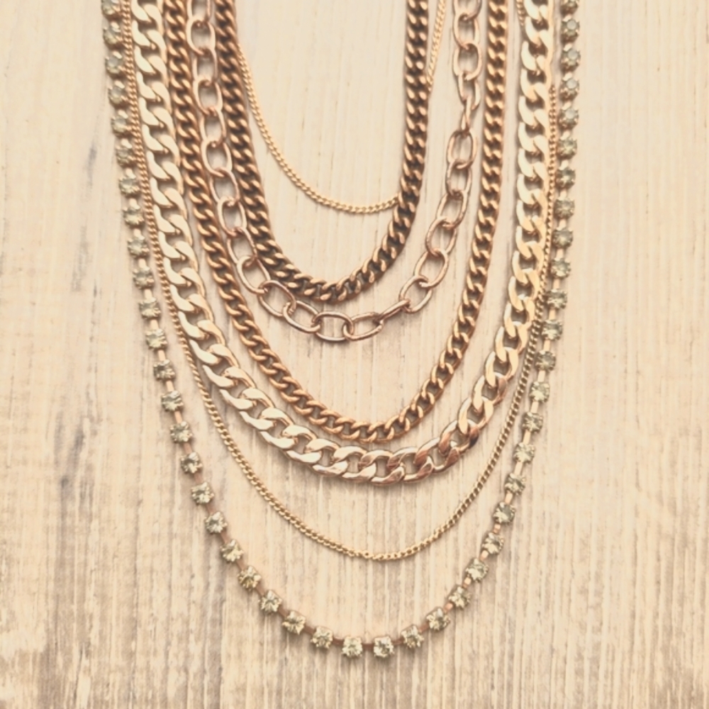 Stella & Dot Ginger layering necklace- rose gold